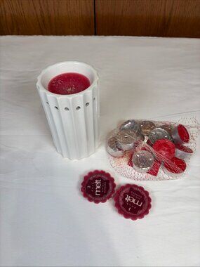 Ceramic Scented Wax Warmer w/ wax and tea lights Home Fragrance White